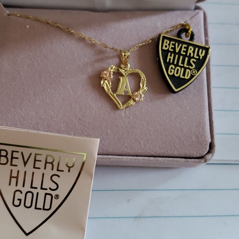 Beverly Hills gold necklace letter pendant a